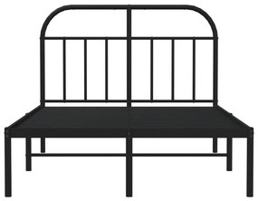 Estrutura de cama com cabeceira 120x190 cm metal preto