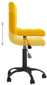 Cadeira de escritório giratória veludo amarelo mostarda