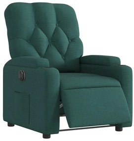 Poltrona elétrica reclinável tecido verde-escuro