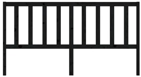Cabeceira de cama 186x4x100 cm pinho maciço preto