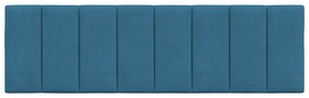 Almofadão de cabeceira 160 cm veludo azul