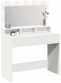 mesa de maquiagem branca vidaXL com luzes LED - 100x41x135 cm