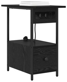 Armário de Cabeceira com gaveta Carvalho preto 60 x 30 x 61 cm