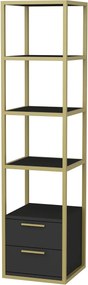 Estante Robbins – Dourado e Antracite – 39x39x160 cm