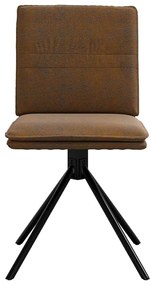 Cadeira de jantar Brown Faux Suede Leather