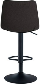 Banco de bar Jerry em tecido com estrutura preta 87-108,5 x 43 x 46,5 cm Preto
