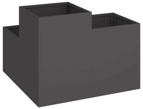 Plantadeira vidaXL 100x100x60 cm Aço Preto
