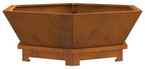 Fogueira Hexagonal vidaXL 75x75x28 cm em Aço Envelhecido