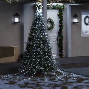 vidaXL Iluminação p/ árvore de Natal 320 luzes LED 375cm branco frio