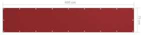 Tela de varanda 75x400 cm tecido Oxford vermelho