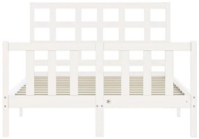 Cama sem colchão 140x200 cm madeira de pinho maciça branco