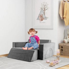 Sofá modular infantil de 8 peças com capa removível para sala de jogos e quarto - rosa