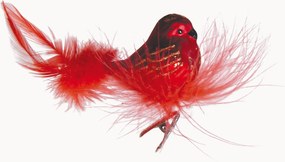 Ornamentos de Natal pintados à mão e artesanais com cauda de penas Birds