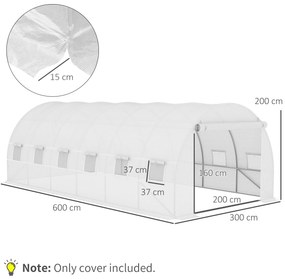 Outsunny Cobertura de Estufa de Túnel 6x3x2m Cobertura de Substituição