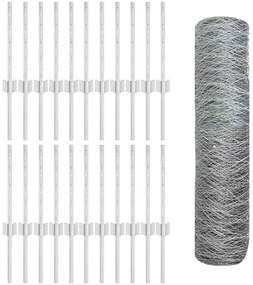 Postes de Cerca vidaXL 11 pcs U-Channel 40 cm Aço Galvanizado