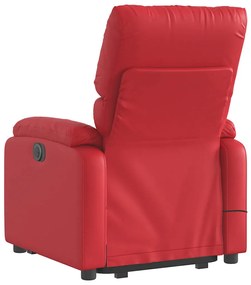 Poltrona massagens reclinável elevatória couro artif. vermelho