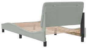 Estrutura de cama sem colchão 100x200 cm veludo cinzento-claro