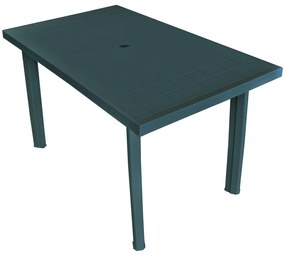 vidaXL Mesa de jardim 126x76x72 cm plástico verde