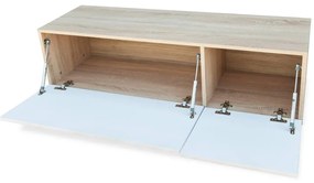 Móvel TV em aglomerado 120x40x34 cm branco brilhante/carvalho