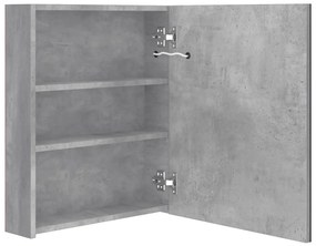 Armário espelhado casa de banho LED 50x14x60cm cinzento cimento
