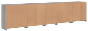 Aparador com luzes LED 283x37x67 cm cinzento sonoma