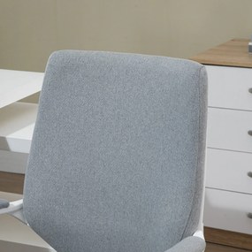 Cadeira de escritório giratória ergonômica com altura ajustável apoio de braço acolchoado e apoio lombar máx. 120 kg 62x69x92-102 cm Cinza