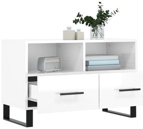 Móvel de TV 80x36x50 cm derivados de madeira branco brilhante