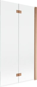 Mexen Mist ecrã de banho de 2 painéis dobráveis à direita 100 x 150 cm, transparente, cobre escovado - 8A9-100-002-65-00-P