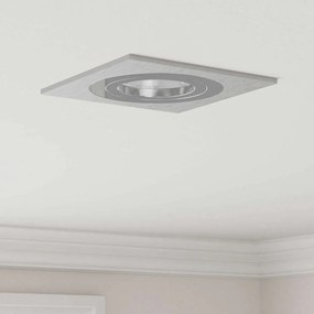 vidaXL Spotlights embutidos 6 pcs Quadrado GU10 Prateado 91x91 mm