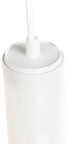 Candeeiro suspenso de design branco Incl. Adaptador de calha monofásico - Slimline Tuba Small Moderno