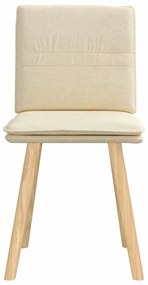 Cadeiras de jantar 2 pcs tecido cor creme
