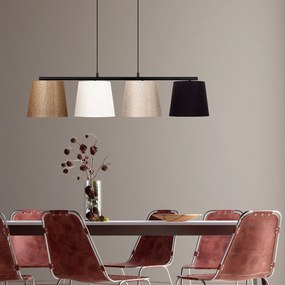 Candeeiro de Teto Varlik – Preto, Ouro, Branco, Bege – 148 x 25 cm