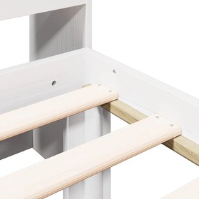 Cama com estante sem colchão 100x200 cm pinho maciço branco