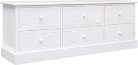Móvel de TV 108x30x40 cm madeira de paulownia maciça branco