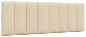 Estrutura de cama sem colchão 140x190 cm tecido cor creme
