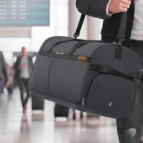 Saco desportivo muito grande 120 L, dobrável, para sapatos e roupa húmida cinzento