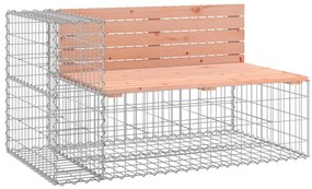 Banco jardim design gabião 347x71x65,5cm madeira douglas maciça