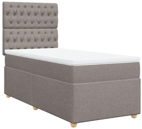Cama com molas/colchão 90x190 cm tecido castanho-acinzentado