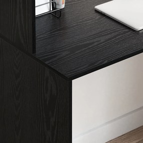 Secretária de Escrita Carvalho Preto Carvalho Preto MDF, laminado