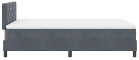 Cama Box com Colchão vidaXL Cinza Escuro 120x200 cm Veludo