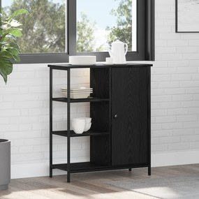 vidaXL Sideboard Preto Carvalho 70x30x80 cm Madeira de engenharia