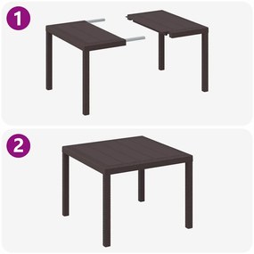 Conjunto de Jantar para Jardim 3 pcs Castanho 100 x 100 x 73 cm