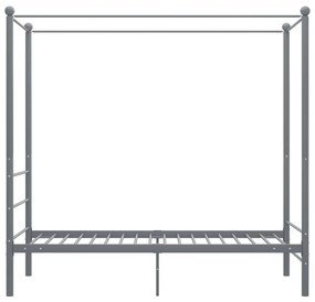 Estrutura de cama com dossel 90x200 cm metal cinzento