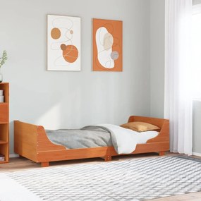Cama sem colchão 90x200 cm pinho maciço castanho-mel