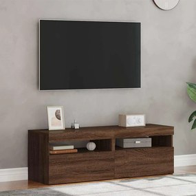 Móveis de TV 2 pcs com luzes LED 60x35x40 cm carvalho castanho