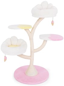 Árvore para gatos moderna de 2 andares para gatos internos com bola arranhadora de sisal giratória - verde