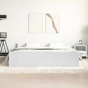 Estrutura de cama c/ painéis cabeceira e pés 200x200 cm branco
