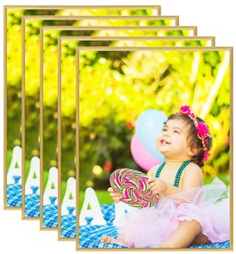 332147 vidaXL Molduras para parede ou mesa 5 pcs 50x60 cm MDF dourado