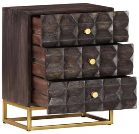 Mesa de cabeceira 40x30x50 cm madeira de mangueira maciça preto