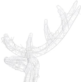 Família de renas decorativa 300 luzes LED acrílico branco frio